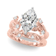 Crowned Center Round Diamond Engagement Ring â€” 10K/14K Gold & Platinum