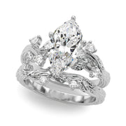 Crowned Center Round Diamond Engagement Ring â€” 10K/14K Gold & Platinum