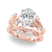 Crowned Center Round Diamond Engagement Ring â€” 10K/14K Gold & Platinum