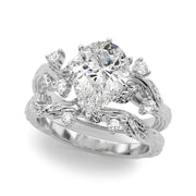 Crowned Center Round Diamond Engagement Ring â€” 10K/14K Gold & Platinum