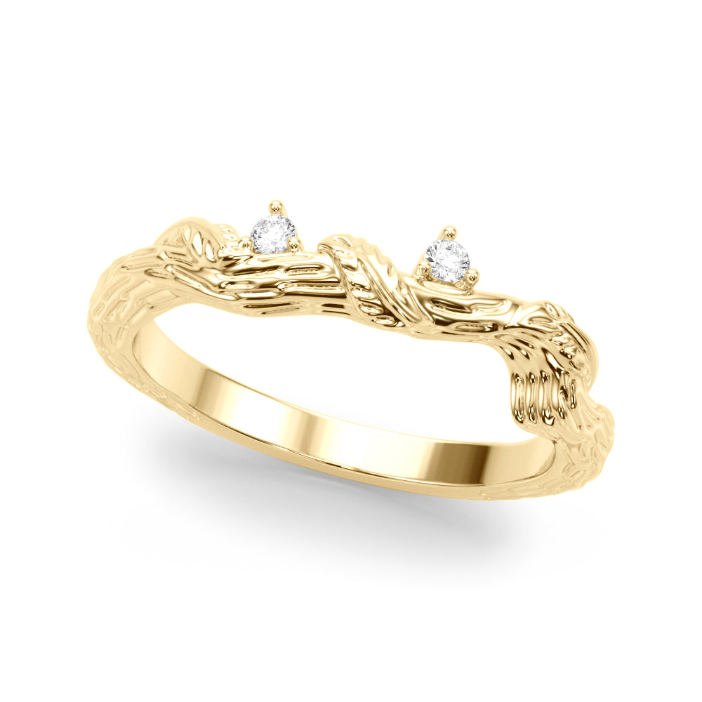 Accented Nature-Inspired Half Eternity Ring in 10K/14K gold and platinum with certified lab-grown or natural diamonds