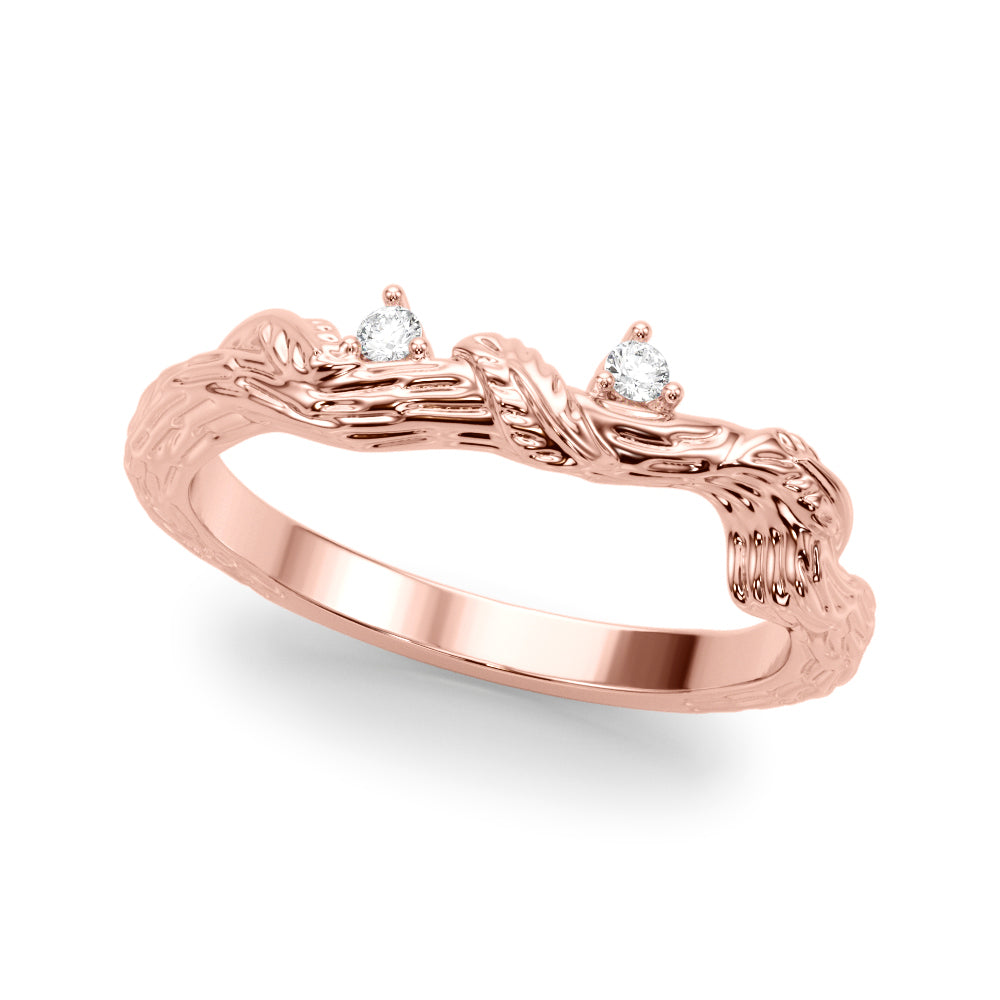 Accented Nature-Inspired Half Eternity Ring in Gold & Platinum