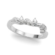 Accented Nature-Inspired Half Eternity Ring in Gold & Platinum