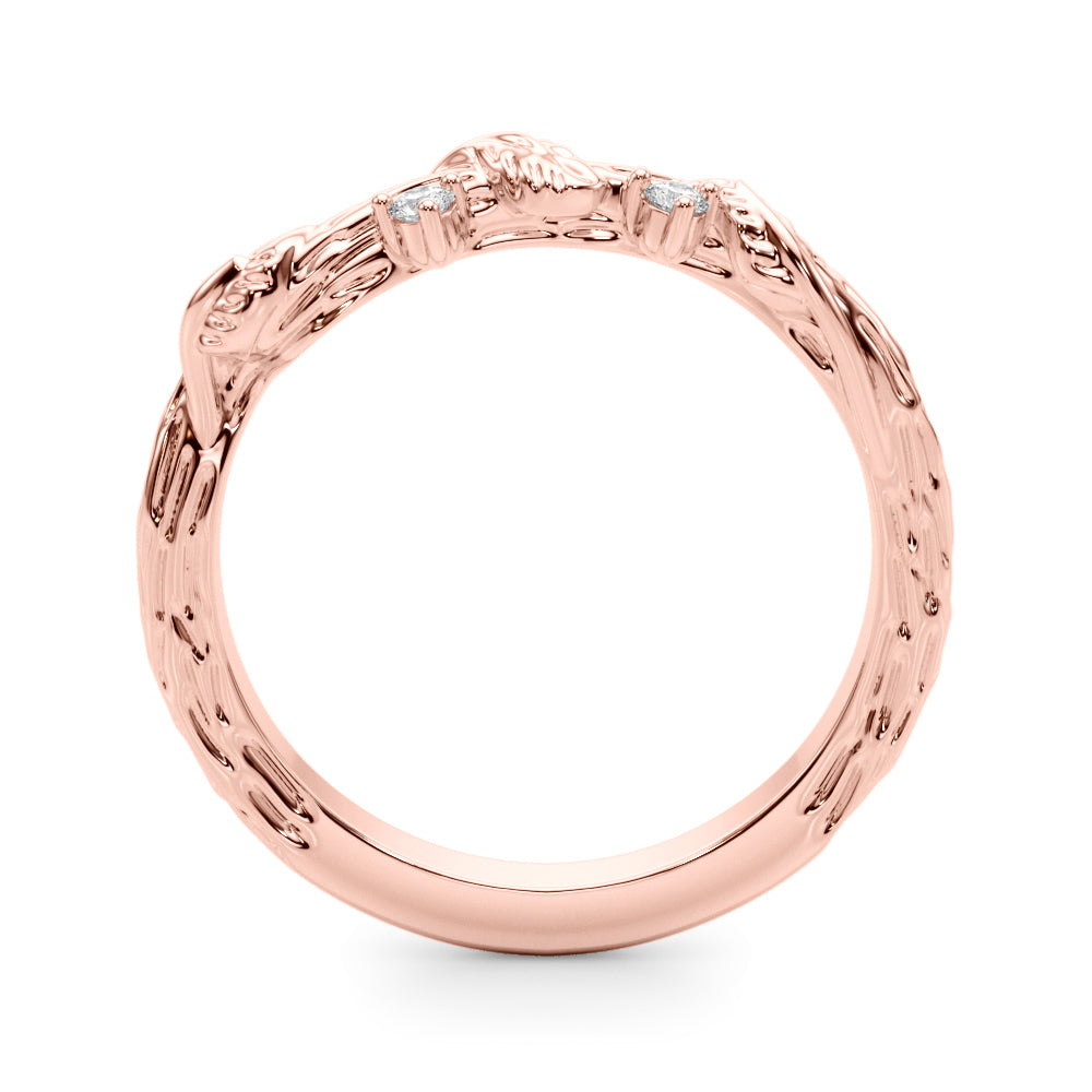 Accented Nature-Inspired Half Eternity Ring in Gold & Platinum