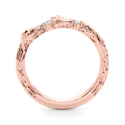 Accented Nature-Inspired Half Eternity Ring in Gold & Platinum