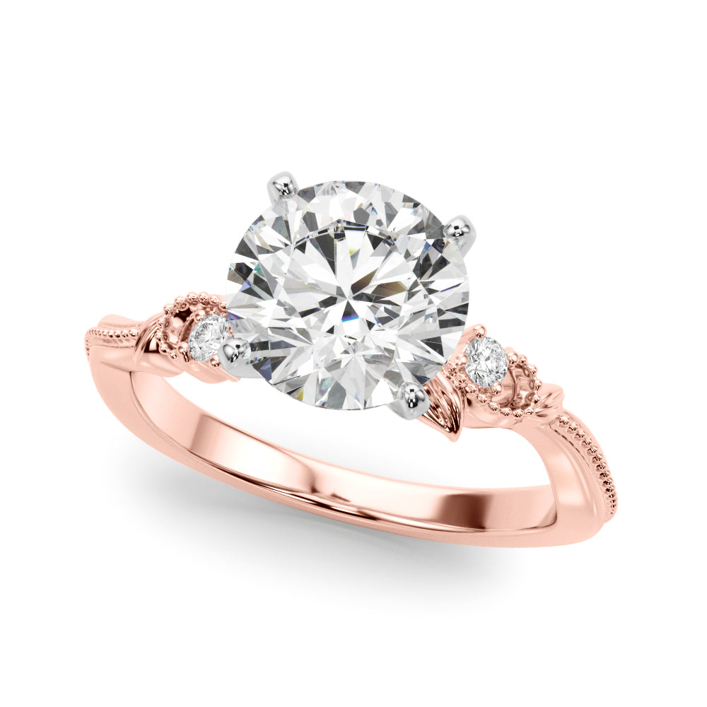 Graceful Center Engagement Ring Oval Diamond Engagement Ring â€” 10K/14K Gold & Platinum