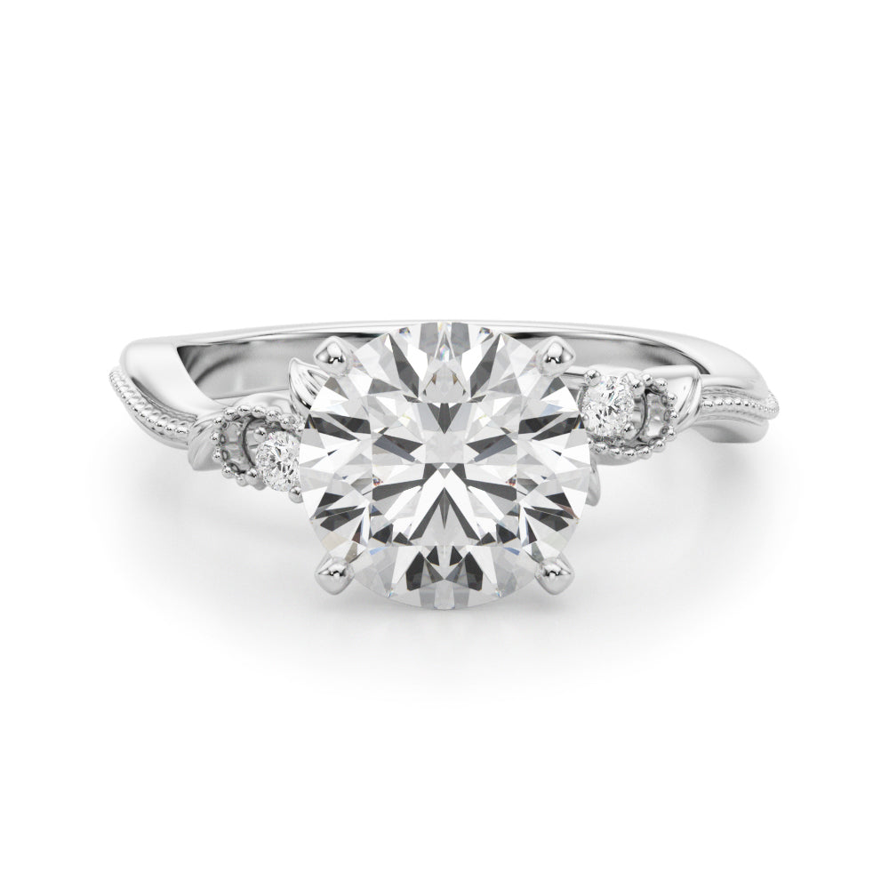 Graceful Center Engagement Ring Oval Diamond Engagement Ring â€” 10K/14K Gold & Platinum