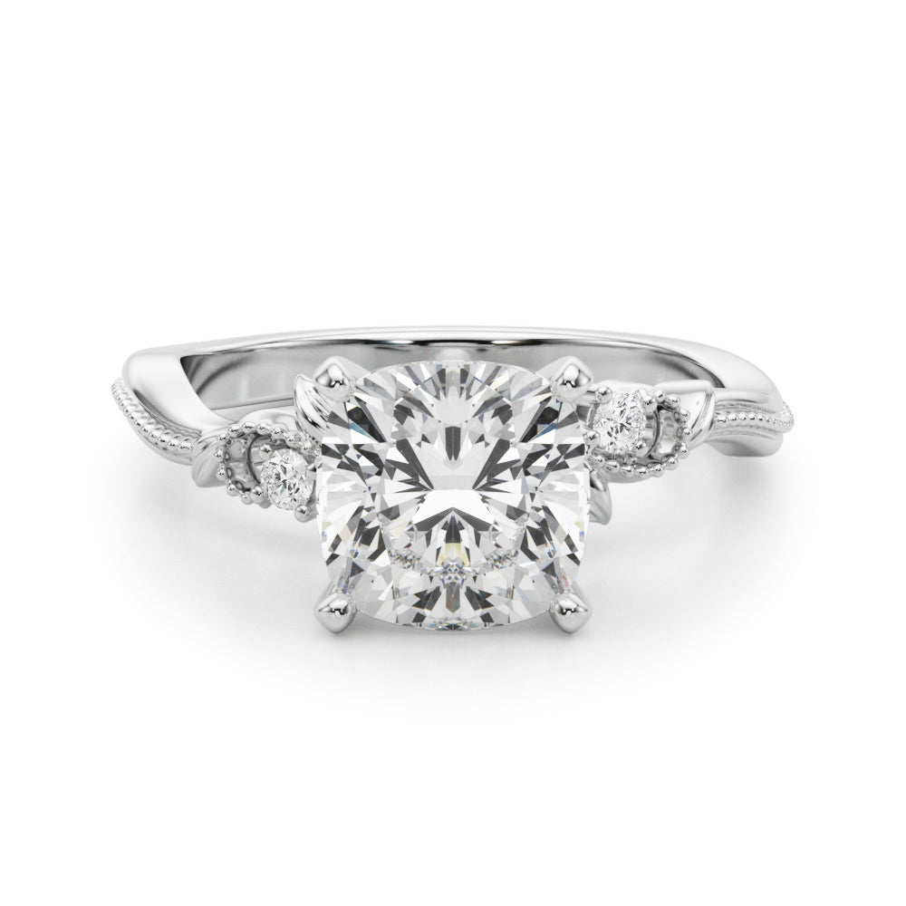 Graceful Center Engagement Ring Oval Diamond Engagement Ring â€” 10K/14K Gold & Platinum
