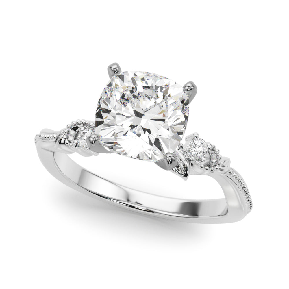 Graceful Center Engagement Ring Oval Diamond Engagement Ring â€” 10K/14K Gold & Platinum
