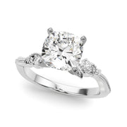 Graceful Center Engagement Ring Oval Diamond Engagement Ring â€” 10K/14K Gold & Platinum