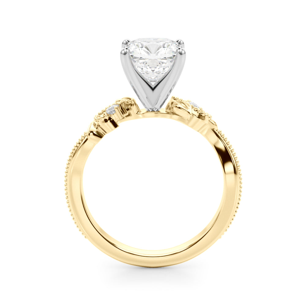 Graceful Center Engagement Ring Oval Diamond Engagement Ring â€” 10K/14K Gold & Platinum