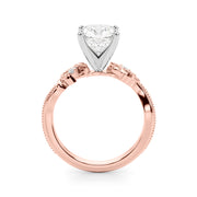 Graceful Center Engagement Ring Oval Diamond Engagement Ring â€” 10K/14K Gold & Platinum