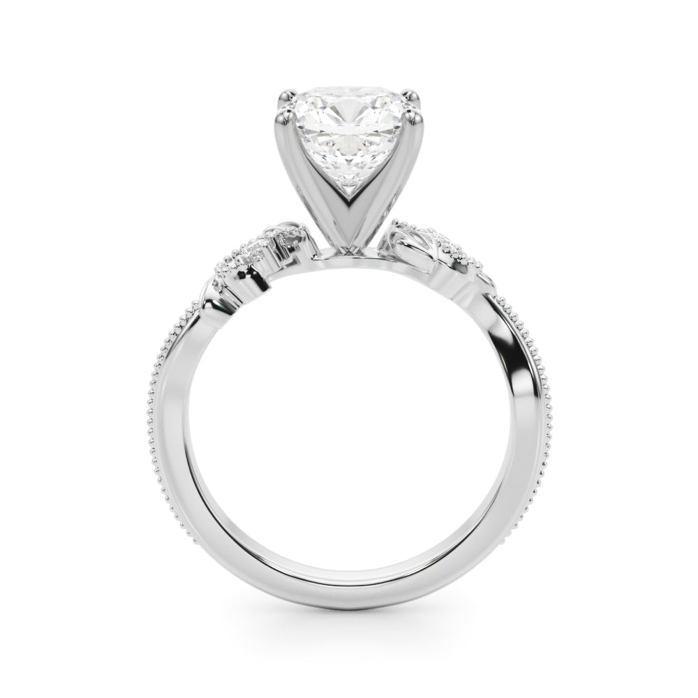 Graceful Center Engagement Ring Oval Diamond Engagement Ring â€” 10K/14K Gold & Platinum