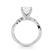 Graceful Center Engagement Ring Oval Diamond Engagement Ring â€” 10K/14K Gold & Platinum