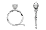 Graceful Center Engagement Ring Oval Diamond Engagement Ring â€” 10K/14K Gold & Platinum