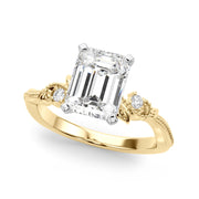 Graceful Center Engagement Ring Oval Diamond Engagement Ring â€” 10K/14K Gold & Platinum