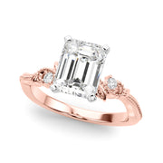 Graceful Center Engagement Ring Oval Diamond Engagement Ring â€” 10K/14K Gold & Platinum