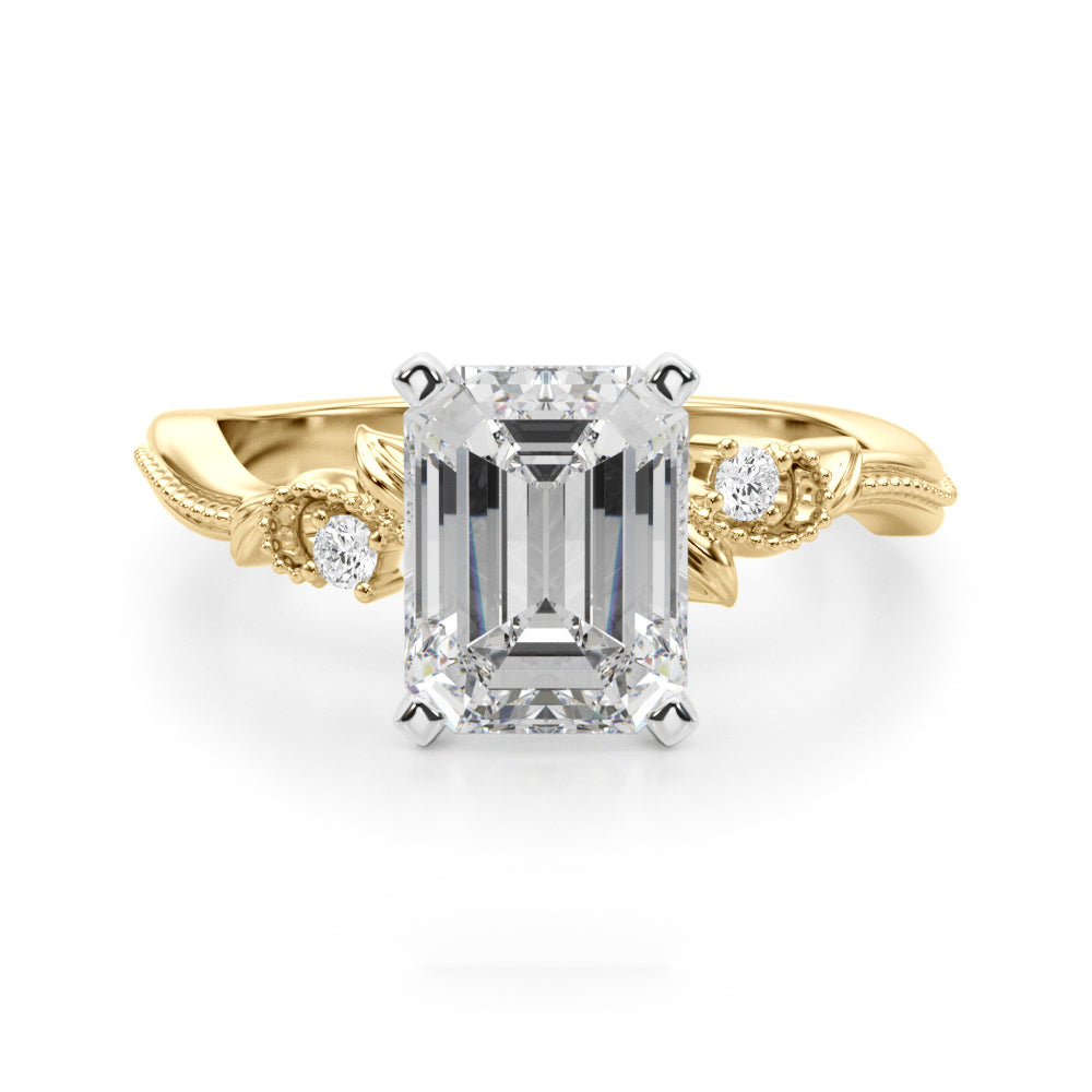 Graceful Center Engagement Ring Oval Diamond Engagement Ring â€” 10K/14K Gold & Platinum