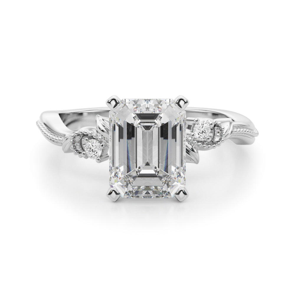 Graceful Center Engagement Ring Oval Diamond Engagement Ring â€” 10K/14K Gold & Platinum