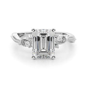Graceful Center Engagement Ring Oval Diamond Engagement Ring â€” 10K/14K Gold & Platinum