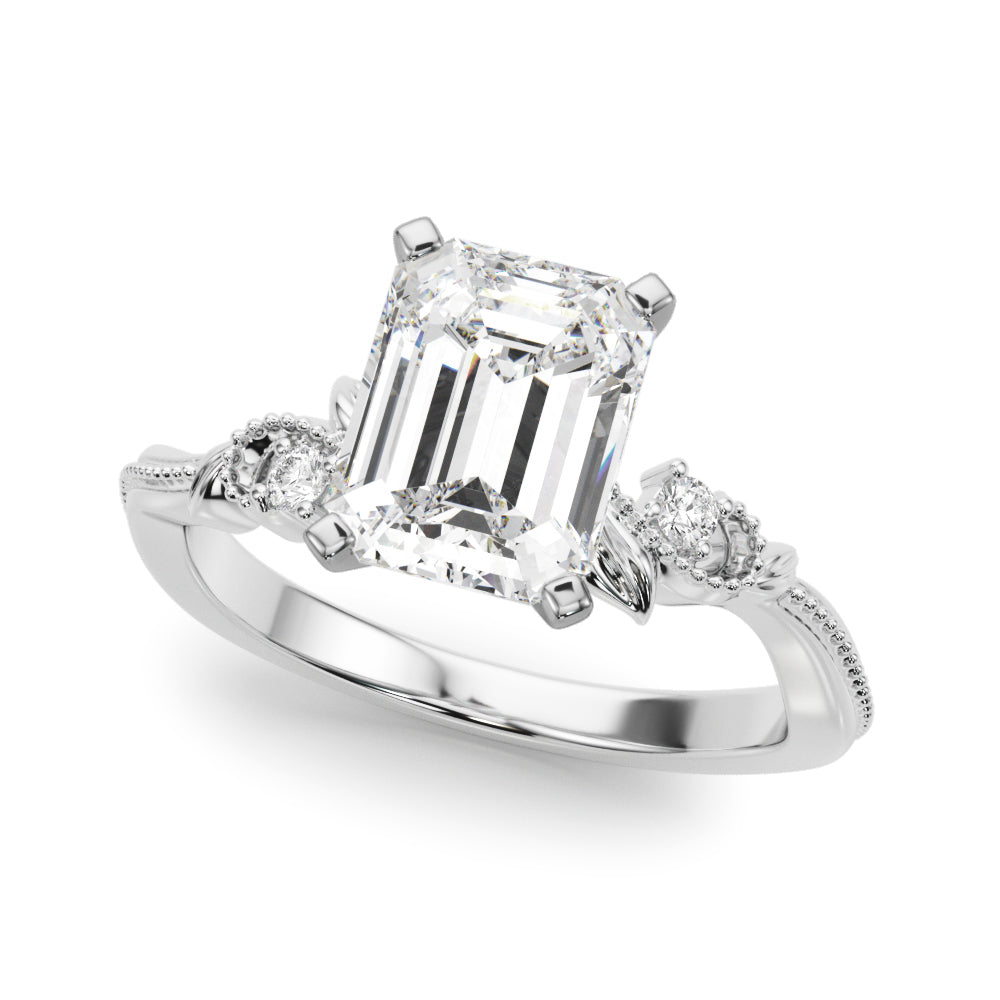 Graceful Center Engagement Ring Oval Diamond Engagement Ring â€” 10K/14K Gold & Platinum