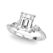 Graceful Center Engagement Ring Oval Diamond Engagement Ring â€” 10K/14K Gold & Platinum