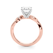 Graceful Center Engagement Ring Oval Diamond Engagement Ring â€” 10K/14K Gold & Platinum