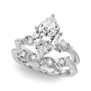 Graceful Center Engagement Ring Oval Diamond Engagement Ring â€” 10K/14K Gold & Platinum