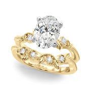 Graceful Center Engagement Ring Oval Diamond Engagement Ring â€” 10K/14K Gold & Platinum