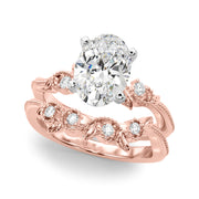 Graceful Center Engagement Ring Oval Diamond Engagement Ring â€” 10K/14K Gold & Platinum
