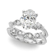 Graceful Center Engagement Ring Oval Diamond Engagement Ring â€” 10K/14K Gold & Platinum