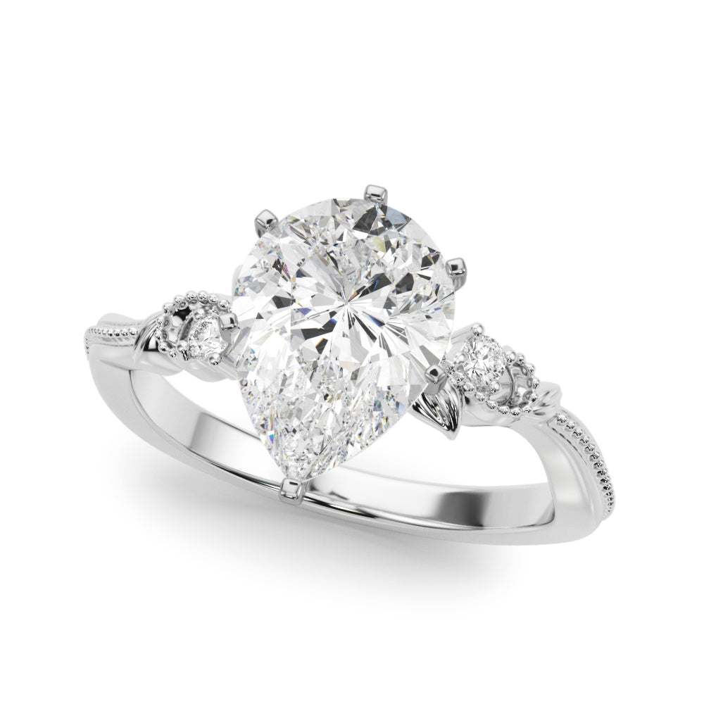 Graceful Center Engagement Ring in 10K/14K gold and platinum with certified lab-grown or natural diamonds
