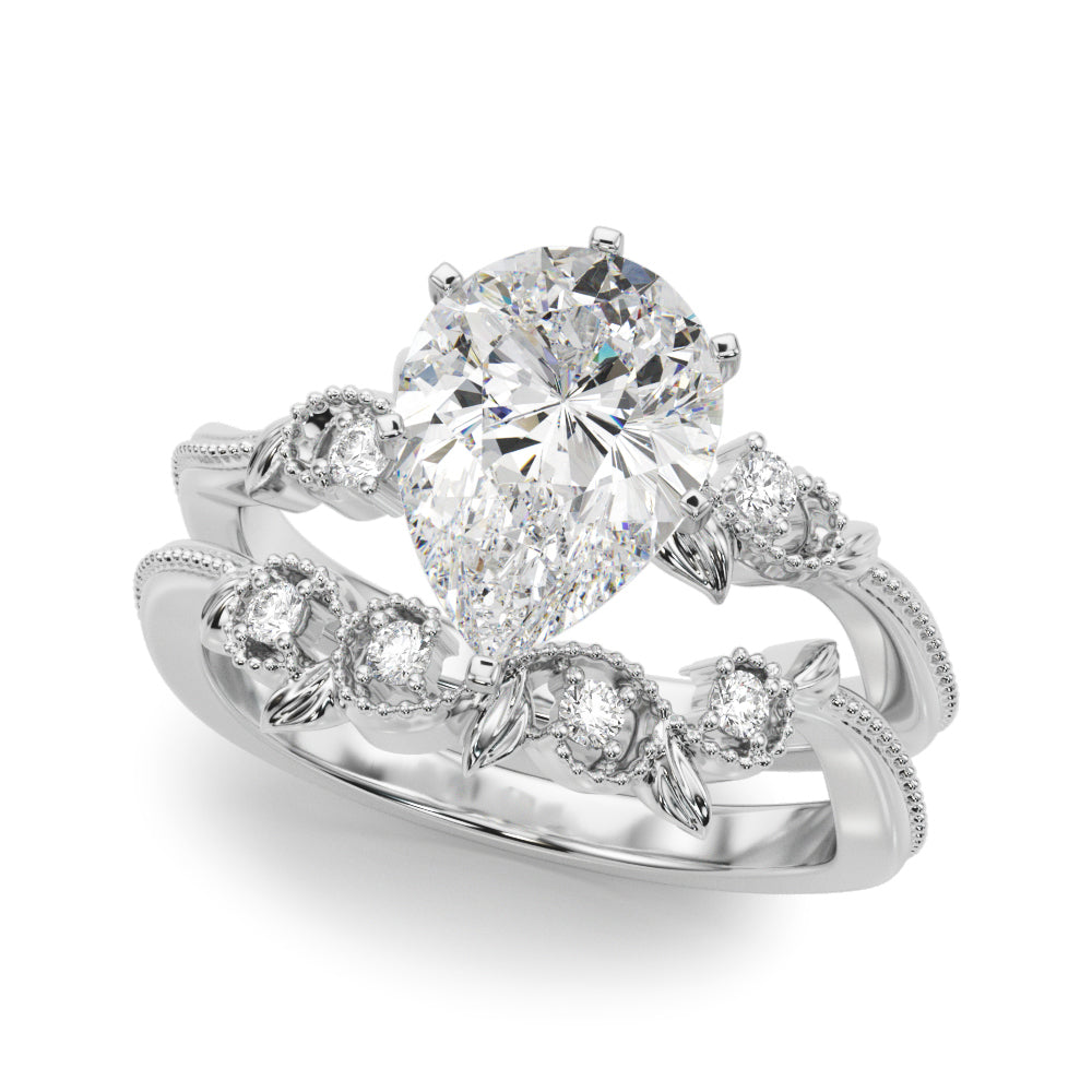 Graceful Center Engagement Ring Oval Diamond Engagement Ring â€” 10K/14K Gold & Platinum
