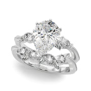 Graceful Center Engagement Ring Oval Diamond Engagement Ring â€” 10K/14K Gold & Platinum