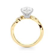 Graceful Center Engagement Ring Oval Diamond Engagement Ring â€” 10K/14K Gold & Platinum