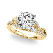 Statement Center Round Diamond Engagement Ring â€” 10K/14K Gold & Platinum