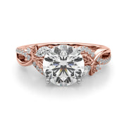Statement Center Round Diamond Engagement Ring â€” 10K/14K Gold & Platinum