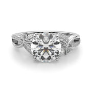 Statement Center Round Diamond Engagement Ring â€” 10K/14K Gold & Platinum
