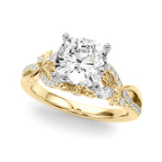 Statement Center Round Diamond Engagement Ring â€” 10K/14K Gold & Platinum