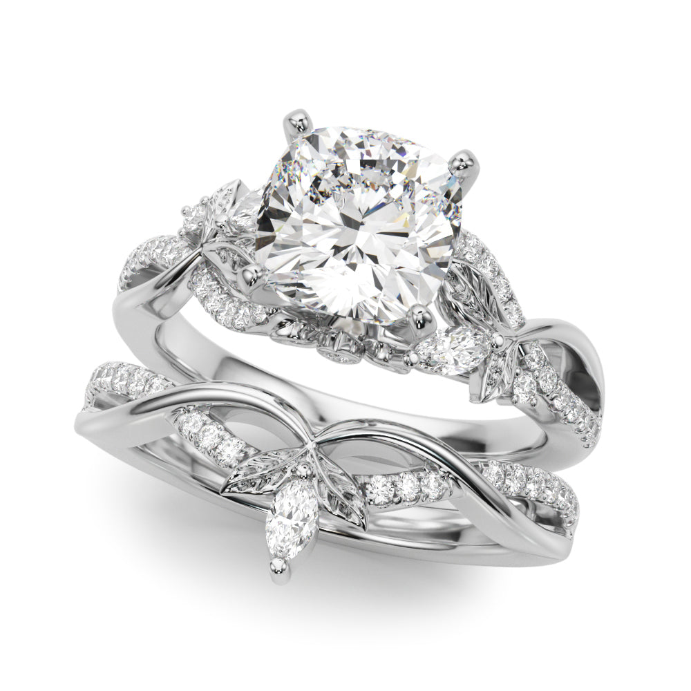 Statement Center Round Diamond Engagement Ring â€” 10K/14K Gold & Platinum