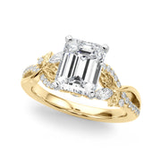 Statement Center Round Diamond Engagement Ring â€” 10K/14K Gold & Platinum