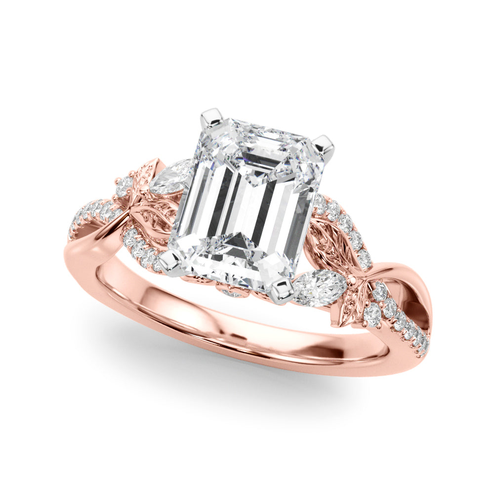 Statement Center Round Diamond Engagement Ring â€” 10K/14K Gold & Platinum