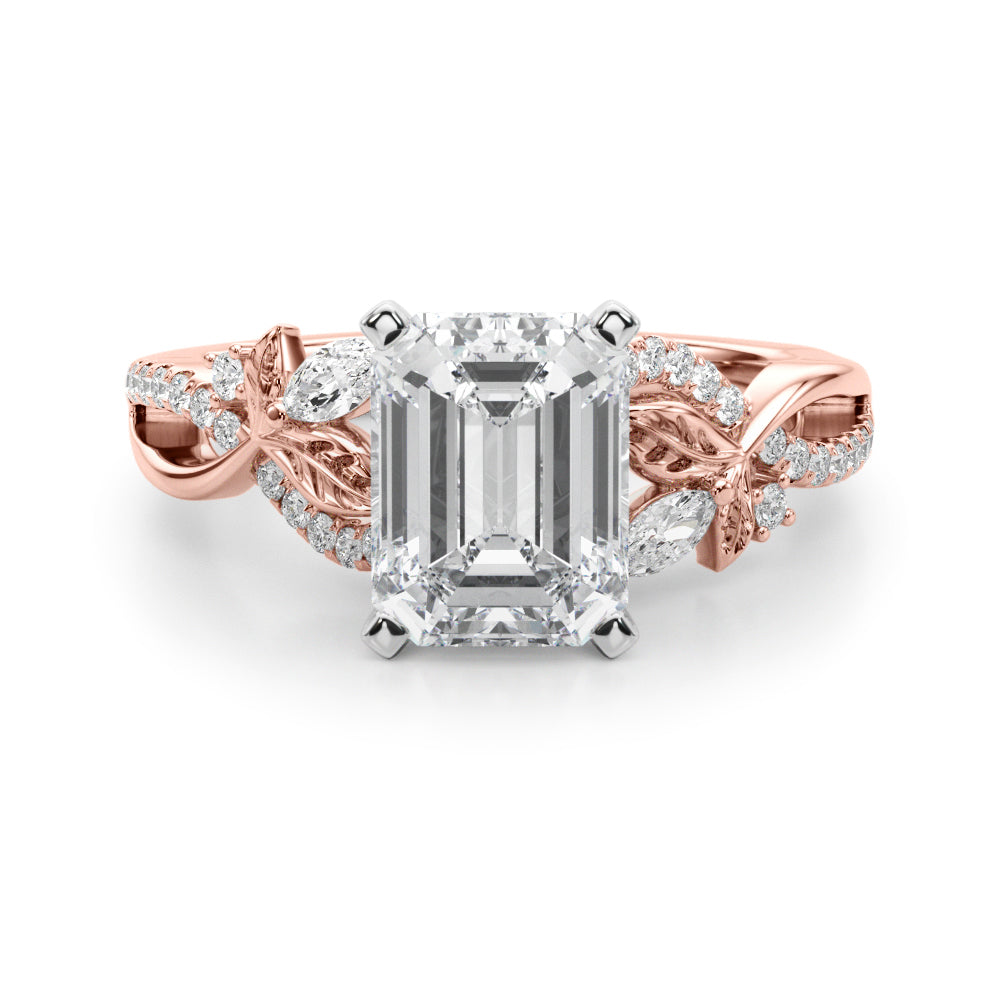 Statement Center Round Diamond Engagement Ring â€” 10K/14K Gold & Platinum