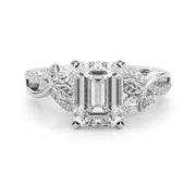 Statement Center Round Diamond Engagement Ring â€” 10K/14K Gold & Platinum