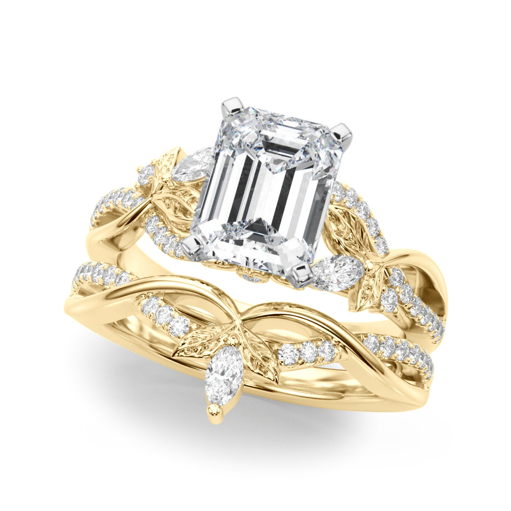 Statement Center Round Diamond Engagement Ring â€” 10K/14K Gold & Platinum