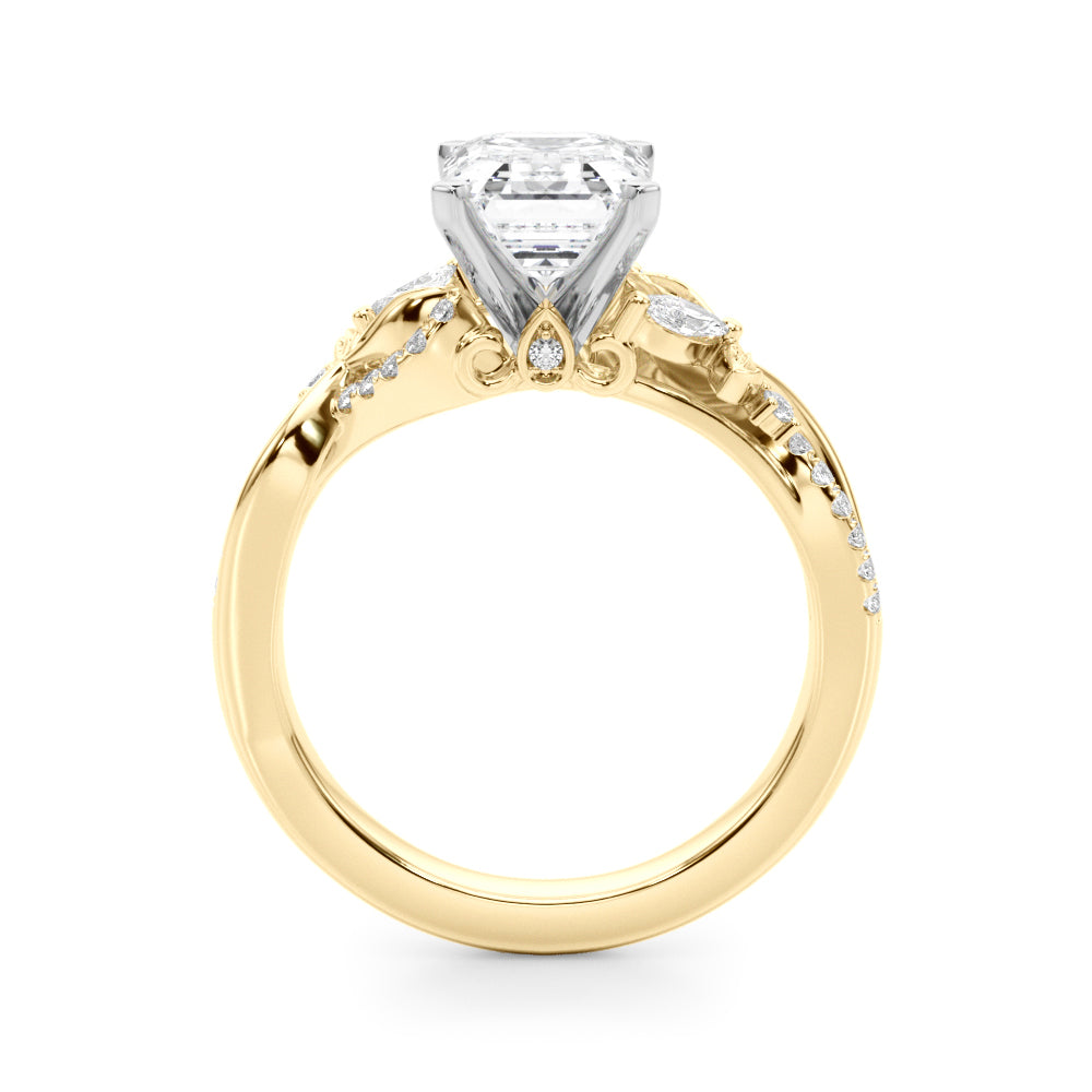 Statement Center Round Diamond Engagement Ring â€” 10K/14K Gold & Platinum