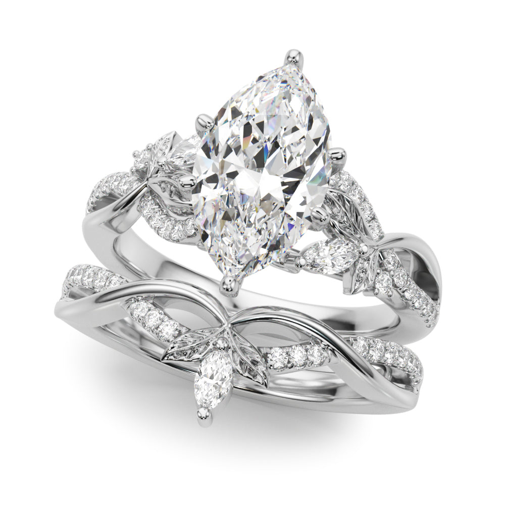 Statement Center Round Diamond Engagement Ring â€” 10K/14K Gold & Platinum