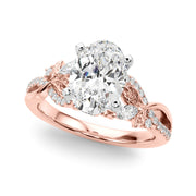 Statement Center Round Diamond Engagement Ring â€” 10K/14K Gold & Platinum
