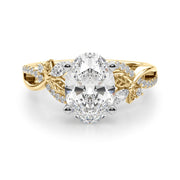 Statement Center Round Diamond Engagement Ring â€” 10K/14K Gold & Platinum