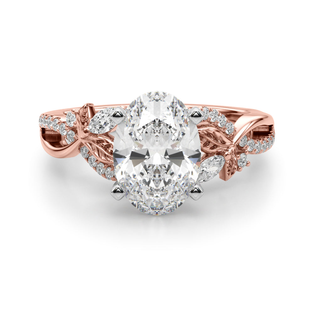 Statement Center Round Diamond Engagement Ring â€” 10K/14K Gold & Platinum